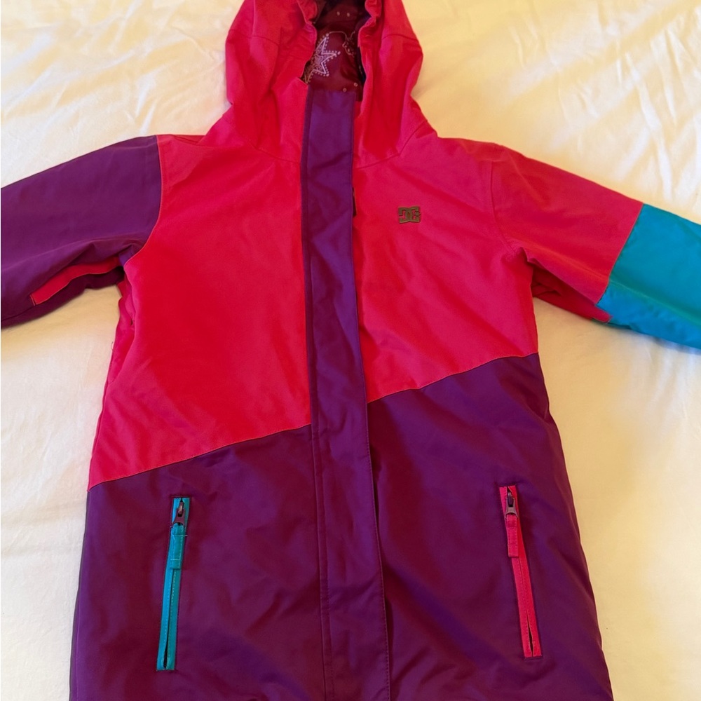 DC Kids Puffer Jacket in Pink and Purple